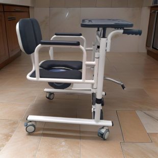 Patient -transfer- chair -with -wheels -and -side -handles.